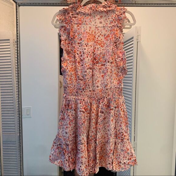 ✨NWT Poupette St Barth - Triny Floral-Print Mini Dress - Pink Murrina - Picture 11 of 12